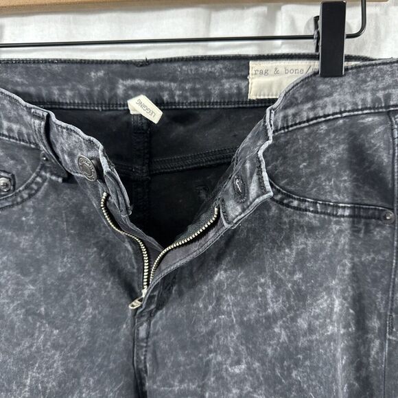 Rag & Bone Skinny Leggings Rosebowl Black Stretch Jean Womens Size 29 Grunge - Picture 11 of 14